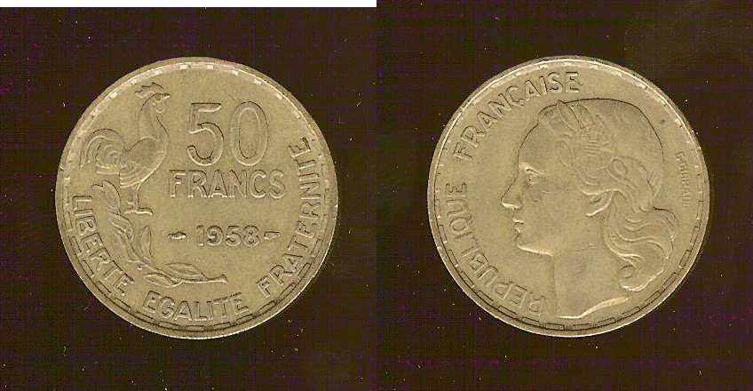 50 Francs Guiraud 1958 TTB+
